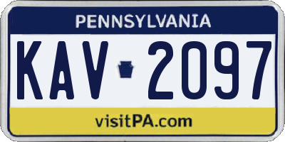 PA license plate KAV2097