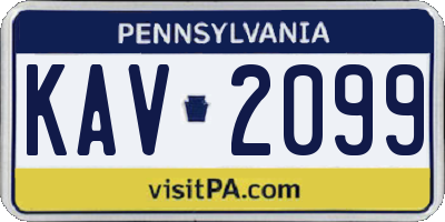 PA license plate KAV2099