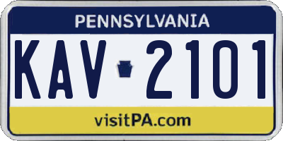PA license plate KAV2101