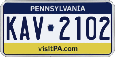 PA license plate KAV2102
