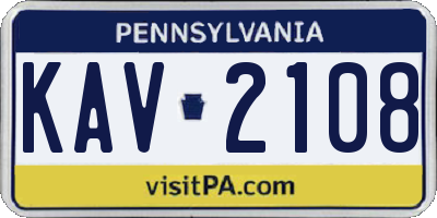 PA license plate KAV2108