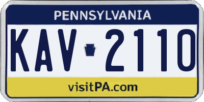 PA license plate KAV2110