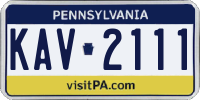 PA license plate KAV2111