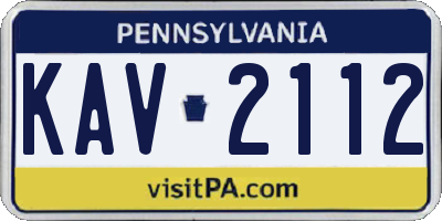 PA license plate KAV2112