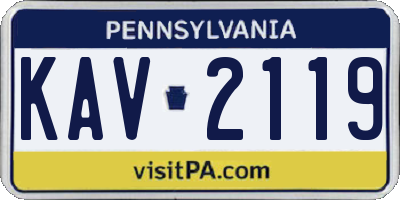 PA license plate KAV2119
