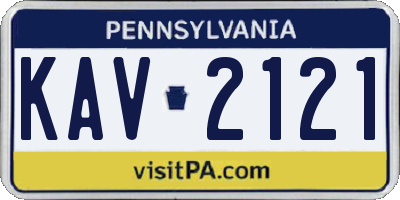 PA license plate KAV2121