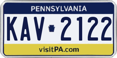 PA license plate KAV2122