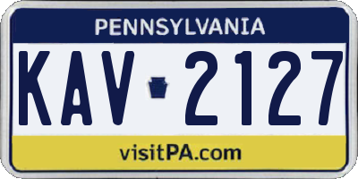 PA license plate KAV2127