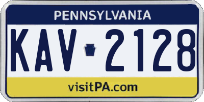 PA license plate KAV2128