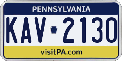 PA license plate KAV2130