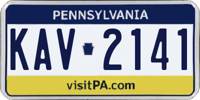 PA license plate KAV2141