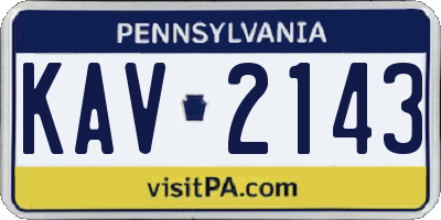 PA license plate KAV2143