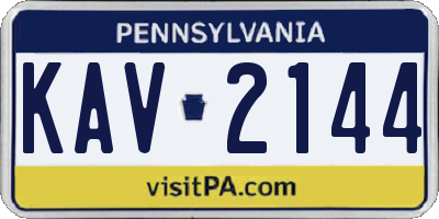 PA license plate KAV2144