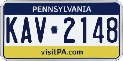 PA license plate KAV2148
