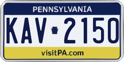PA license plate KAV2150
