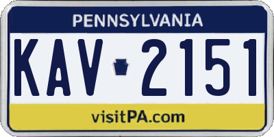 PA license plate KAV2151
