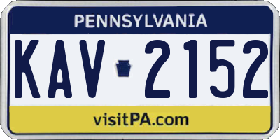 PA license plate KAV2152