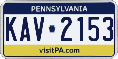 PA license plate KAV2153