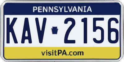 PA license plate KAV2156