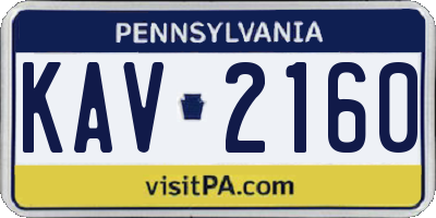 PA license plate KAV2160