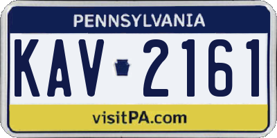 PA license plate KAV2161