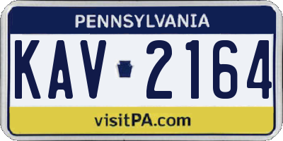 PA license plate KAV2164