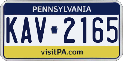 PA license plate KAV2165