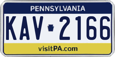 PA license plate KAV2166