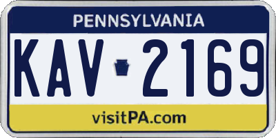 PA license plate KAV2169
