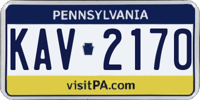 PA license plate KAV2170