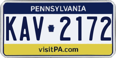 PA license plate KAV2172