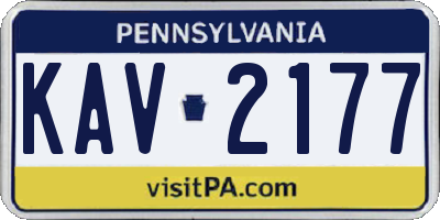 PA license plate KAV2177