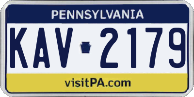 PA license plate KAV2179