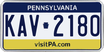 PA license plate KAV2180