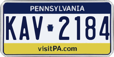 PA license plate KAV2184