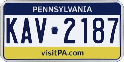 PA license plate KAV2187