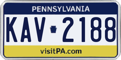 PA license plate KAV2188