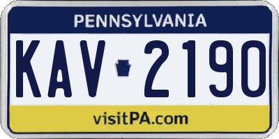 PA license plate KAV2190