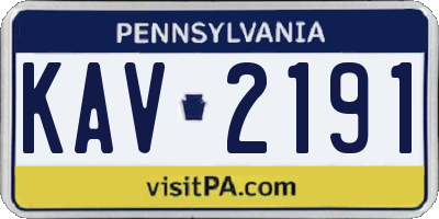 PA license plate KAV2191