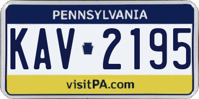 PA license plate KAV2195