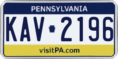 PA license plate KAV2196