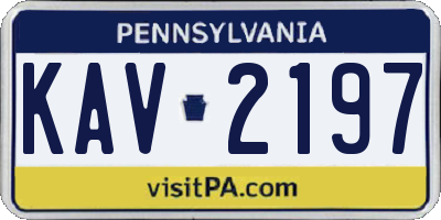 PA license plate KAV2197