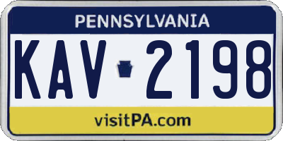 PA license plate KAV2198