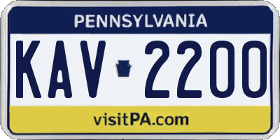 PA license plate KAV2200