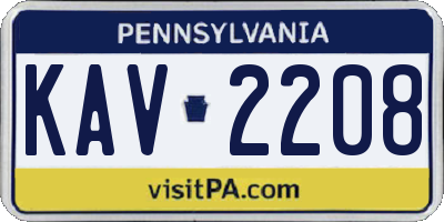 PA license plate KAV2208