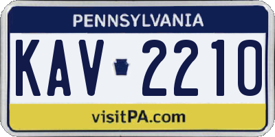 PA license plate KAV2210