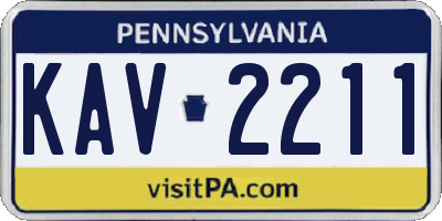PA license plate KAV2211
