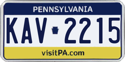 PA license plate KAV2215