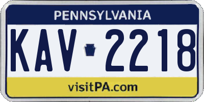 PA license plate KAV2218