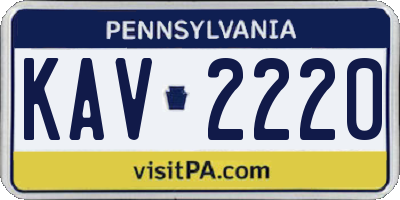 PA license plate KAV2220
